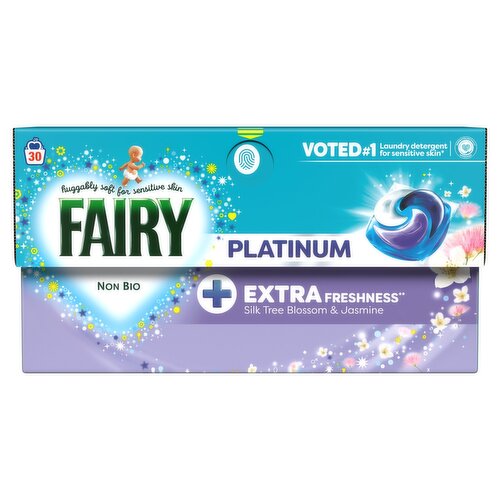 Fairy Non Bio Platinum +Extra Silk Tree Blossom & Jasmine Laundry Pods 30 Washe (917 g)