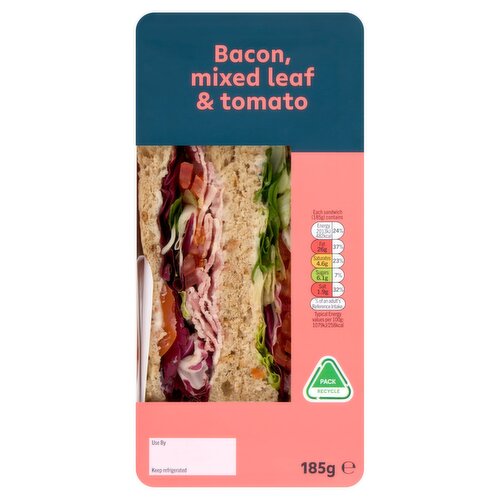 Sweetcure Bacon, Mixed Leaf & Tomato Sandwich (185 g)