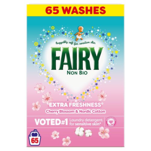 Fairy Non Bio Cherry Blossom & Nordic Cotton Laundry Powder 65 Washes (3.25 kg)