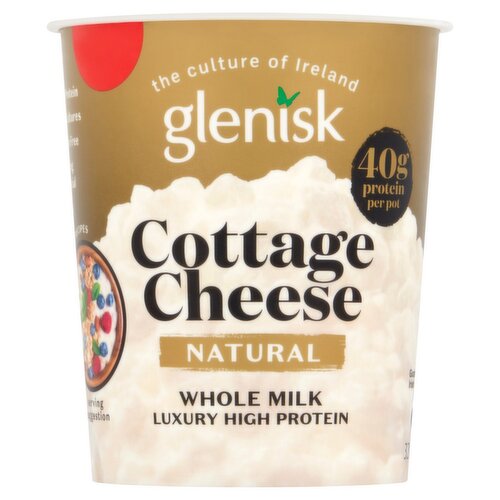 Glenisk Natural Whole Milk Cottage Cheese High Protein (320 g)