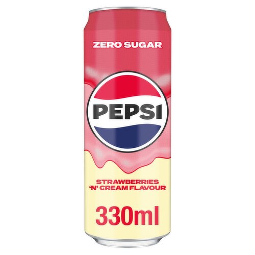 Pepsi Strawberry Cream Zero Sugar Can (330 ml)