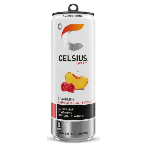 Celsius Raspberry Peach Energy Drink Can (355 ml)