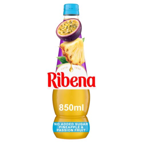 Ribena Pineapple & Passionfruit Juice Drink No Added Sugar (850 ml)