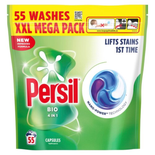 Persil Bio 4 In 1 Laundry Capsules 55 Washes XXL Mega Pack (55 Piece)