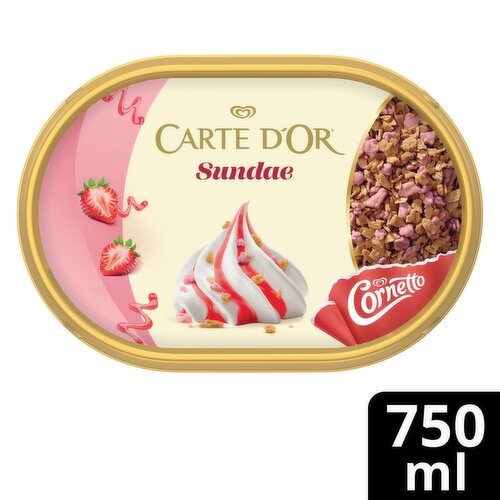 Carte D'or Strawberry Sundae Ice Cream Tub (750 ml)