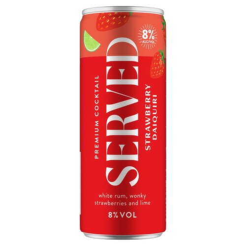 Served Strawberry Daiquiri Cocktail Can (250 ml)
