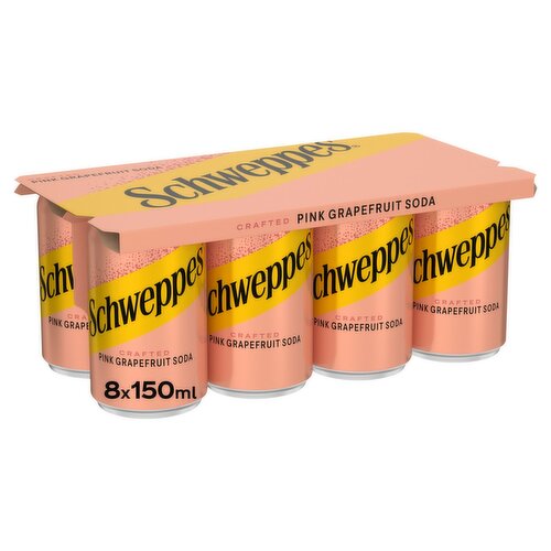 Schweppes Pink Grapefruit Soda Can 8 Pack (150 ml)