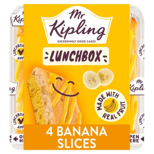 Mr Kipling Banana Cake Slices Lunchbox 4 Pack (96 g)