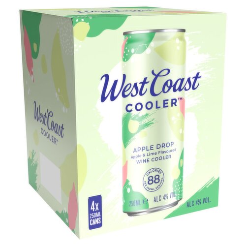 West Coast Cooler Apple Drop Can 4 Pack (250 ml)