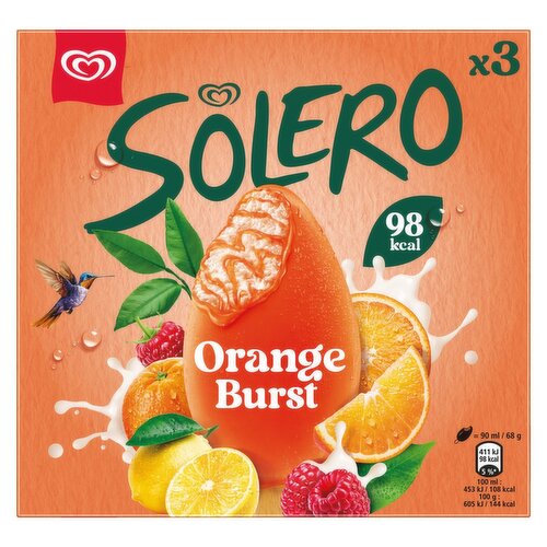 Solero Orange Burst Ice Cream Stick 3 Pack (90 ml)