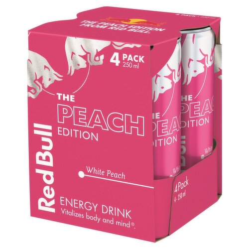 Red Bull The Peach Edition White Peach Energy Drink Can 4 Pack (250 ml)