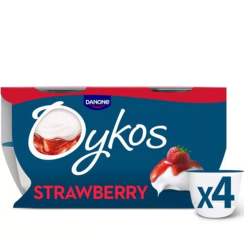 Danone Oykos Strawberry Luxury Greek Style Yoghurt Dessert 4 Pack (110 g)