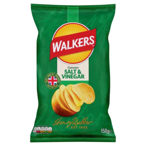 Walkers Salt & Vinegar Sharing Crisps (150 g)