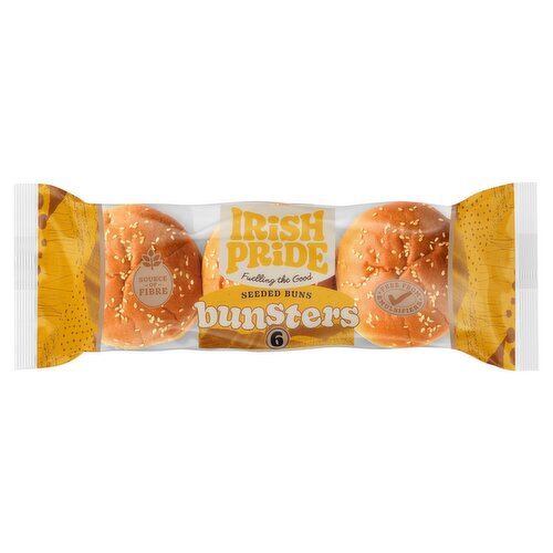 Irish Pride Bunsters Seeded Burger Buns 6 Pack (300 g)