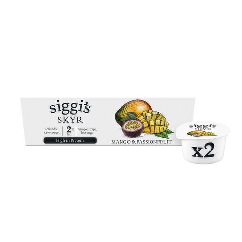 Siggi's Skyr Mango & Passionfruit 2% Fat Icelandic Style Yogurt 2 Pack (140 g)