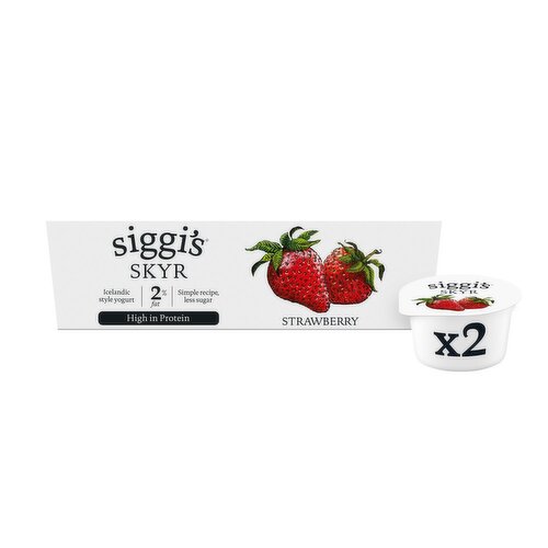 Siggi's Skyr Strawberry 2% Fat Icelandic Style Yogurt 2 Pack (140 g)