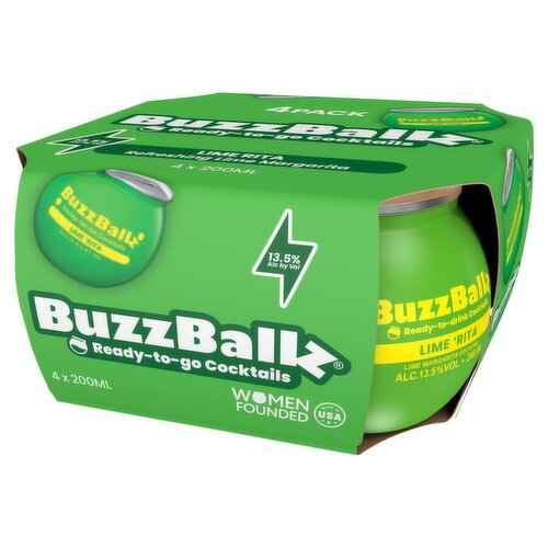 Buzzballz Lime Rita' Cocktails 4 Pack (200 ml)