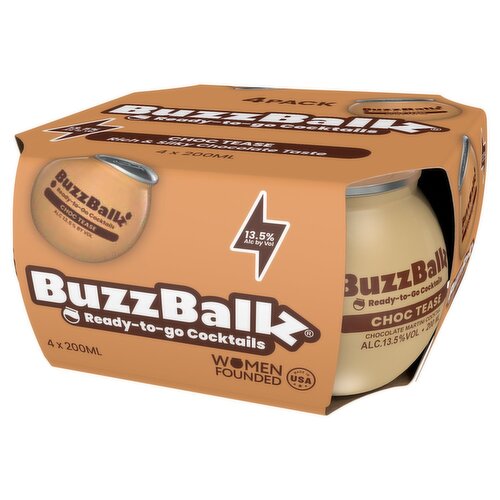Buzzballz Choc Tease Cocktails 4 Pack (200 ml)