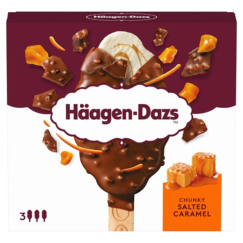 Haagen-Dazs Chunky Salted Caramel Ice Cream Stick 3 Pack (80 ml)