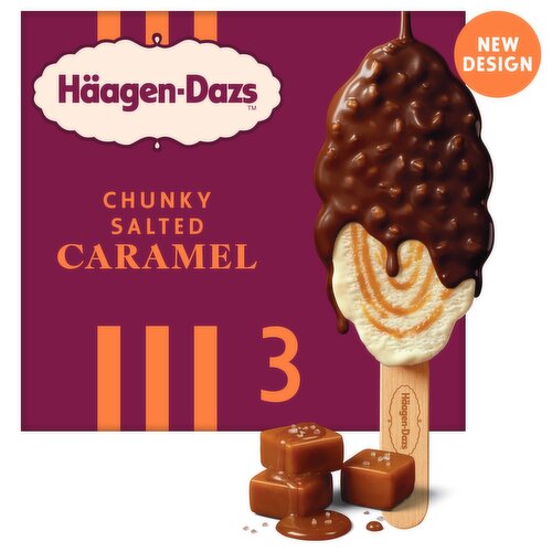 Haagen-Dazs Chunky Salted Caramel Ice Cream Stick 3 Pack (80 ml)