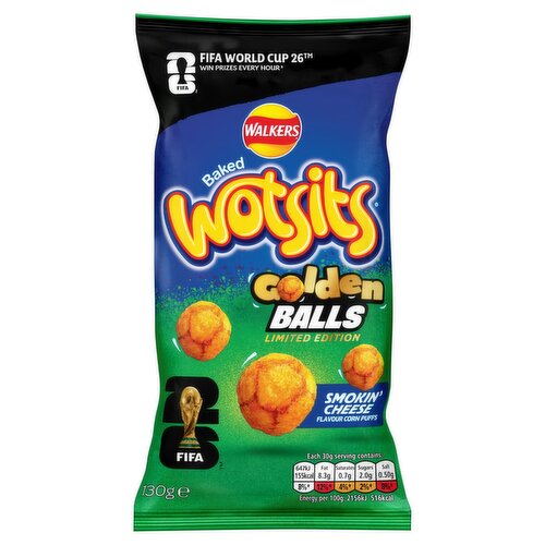 Walkers Baked Wotsits Smokin¿ Cheese Golden Balls Puffs (130 g)