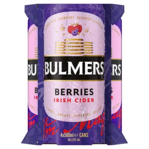 Bulmers Berries Irish Cider Can 4 Pack (500 ml)
