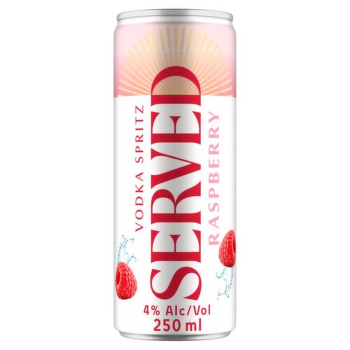 Served Raspberry Vodka Spritz Can (250 ml)