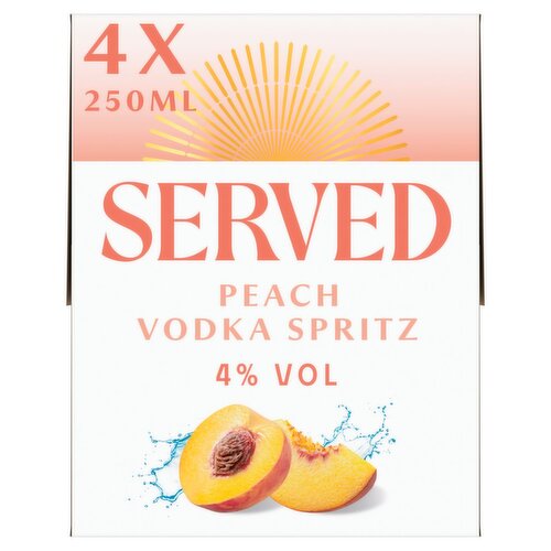 Served Peach Vodka Spritz Can 4 Pack (250 ml)