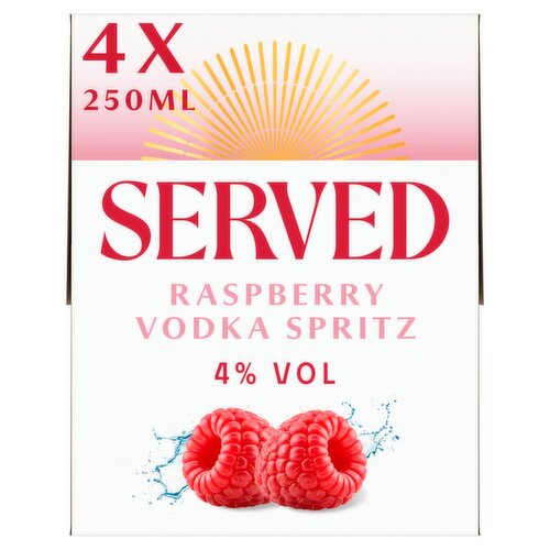 Served Raspberry Vodka Spritz Can 4 Pack (250 ml)