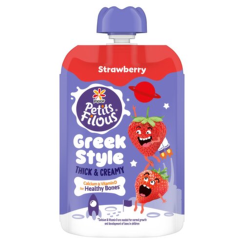 Yoplait Petits Filous Strawberry Greek Style Yogurt Pouch (85 g)