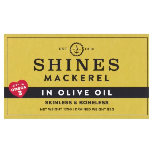 Shines Mackerel in Olive Oil Skinless & Boneless (125 g)